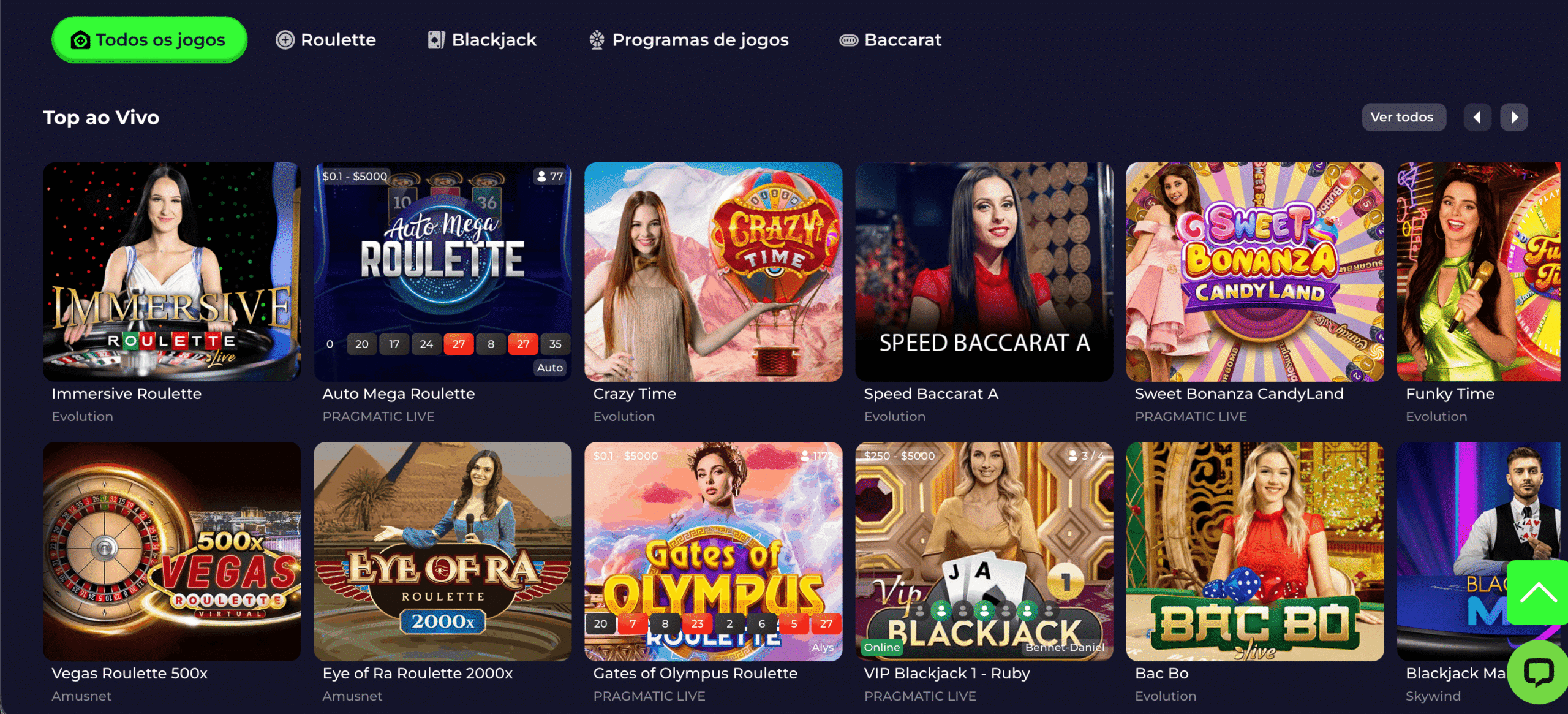 casino ao vivo spinoloco